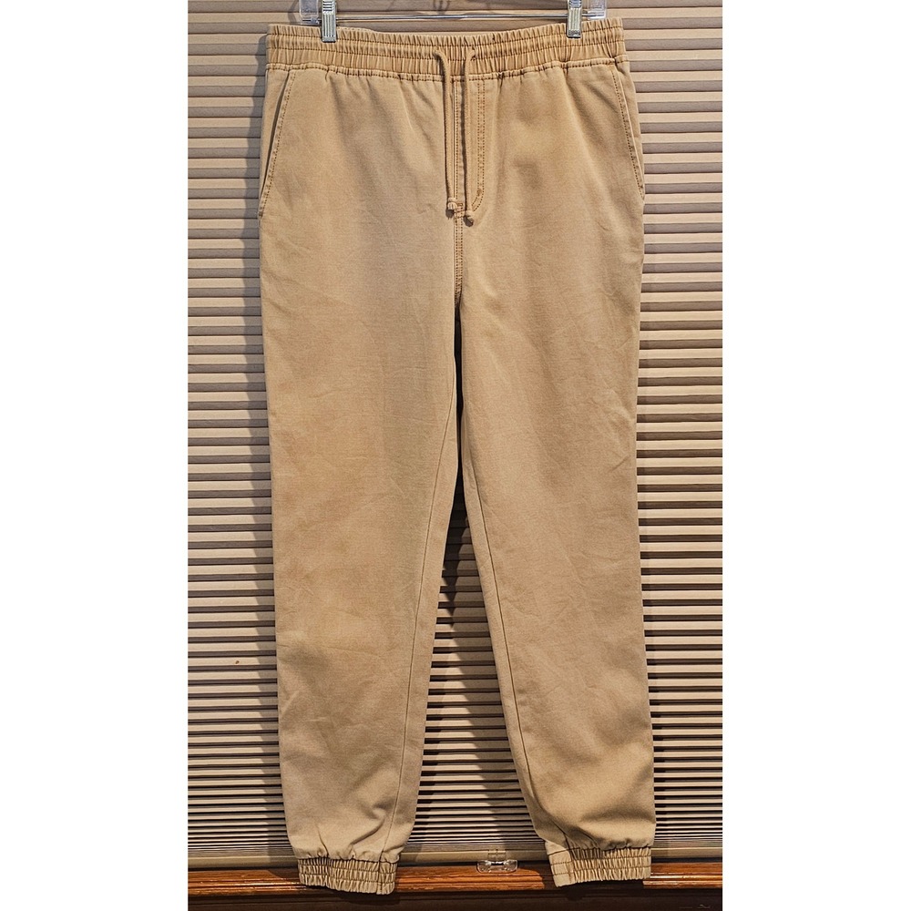 Elwood Mens Jogger Pants Tan Khaki Elastic Waist Drawstring CB00001 Size M